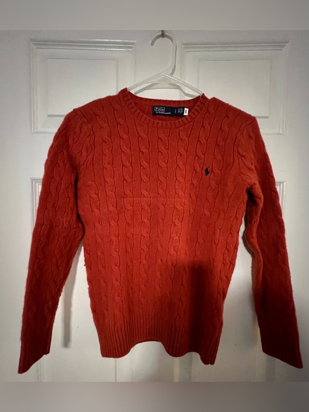 Polo by Ralph Lauren Wool Cashmere Women’s Orange (rust) Cable Knit Sweater